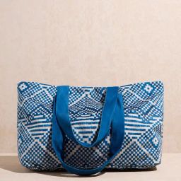 Westside Home Blue Geometric Design Tote Bag-31