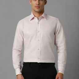 Louis Philippe Pink Cotton Regular Fit Shirt-image-79