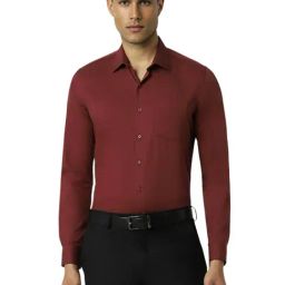 Van Heusen Maroon Cotton Slim Fit Shirt-image-50