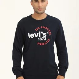 Levi's Navy Cotton Regular Fit Printed Sweatshirt-picture-3