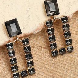 Sohi Gold Plated Party Designer Stone Drop Earrings-3