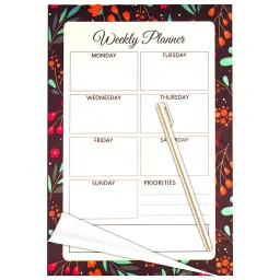 The Papier Ocean A5 Things Weekly Planner Tear Off Sheet Pad 52 Sheets with Blue Flowers Pattern-picture-33