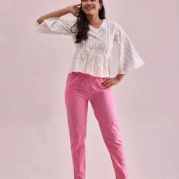 Go Colors! Young Pink Cotton Pants-picture-22