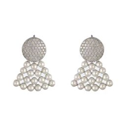 Saraf RS Jewellery Silver Statement Brass Earrings for Women-48