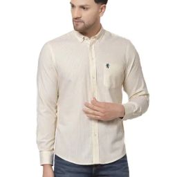 Red Tape Yellow Cotton Regular Fit Striped Shirt-image-95