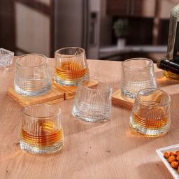 Troveas Clear Spin Dram Whiskey Glasses - Set of 6 (170 ml)-image-23