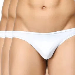 BASIICS by La Intimo White Solid Briefs (Pack of 3) image 1