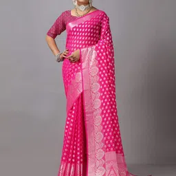 NIRMAL CREATION Ethnic Motifs Woven Design Zari Saree-picture-56