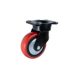 Muvall Castor Wheel Red Polyuretahane (PU) With Heavy Duty Forged Steel Castor Swivel Type 200 mm Dia. x 50 mm Width, HDF S 200 50 PUB-image-97