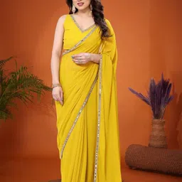 Munir Mirror Work Poly Georgette Saree-picture-0