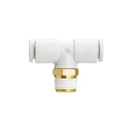 SMC Branch Tee Fitting 3/8 inch (9.5 mm) Connection Screw and 6 mm Tube Size, KQ2T06-03AS-10
