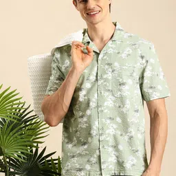 Mast & Harbour Floral Printed Pure Cotton Seersucker Casual Shirt-picture-22