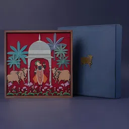 craftroots Blue & Red Shreenathji Frame Gift Hamper-image-24