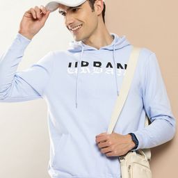 HERE&NOW Pure Cotton Typography Printed Hooded Sweatshirt-picture-14