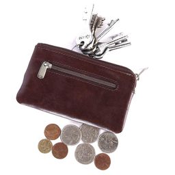 brooklyn bridge Genuine Leather Key Case Multi use Key and Coin Wallet with Zip Around image 2