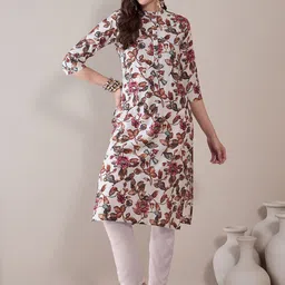 Anouk Women Floral Printed Thread Work Kurta-image-66