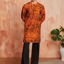 VASTRAMAY Abstract Printed Straight Kurta With Trousers-picture-37