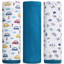 Babyhug Vehicle & Sports Print 100% Cotton Wrapper Pack of 3 - Navy Blue-picture-17