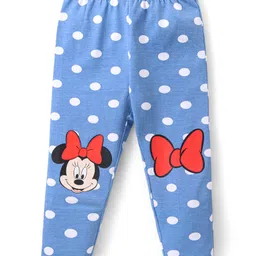Babyhug Disney 100% Cotton Knit Full Length Leggings with Polka Dots & Minnie Mouse Print - Navy Blue-picture-19