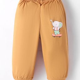 Tango Single Jersey Knit Full Length Lounge Pant With Elephant Print - Gold-picture-10