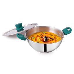 The Indus Valley Stainless Steel Kadai/Kadhai with Steel Lid | 20.7cm/ 8.1 inch, 1.6Ltr, 0.84kg | Induction Friendly | 3-Layer Thick Bottom, 100% Toxin-Free, No Chemical Coating-image-29