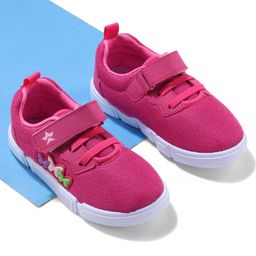Cute Walk by Babyhug Velcro Closure Sneakers with Butterfly Applique - Fuchsia-image-67