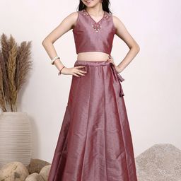 Inddus Girls Embroidered Thread Work Ready to Wear Lehenga & Choli-picture-55