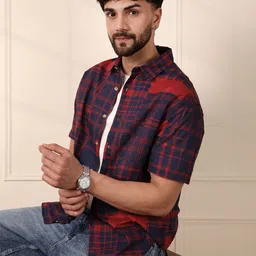WROGN Men Comfort Tartan Checks Opaque Printed Casual Shirt-image-20