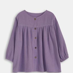 KICO Girls Muslin Solid Round Neck A-Line Dress-image-43