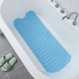 Kuber Industries 5Pcs Blue Textured 240 GSM Bath Rugs-image-60