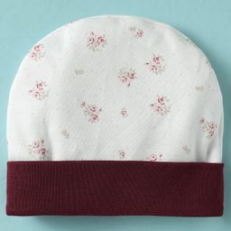 Ben Benny Interlock Knit Cap Mitten & Booties Set with Floral Print White - Diameter 10 cm image 3