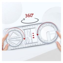 ji & ja Ji and Ja Multifunctional Geometry Drawing Ruler for Creative Maths Learning Aids Drawing & Measurement (3306) image 4