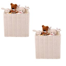 Kuber Industries White 2 Pieces Self Design Multi-Utility Organisers-24