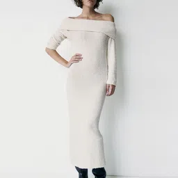 H&M Bouncl-Knit Off-The-Shoulder Dress-image-27