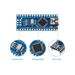 Nano R3 with CH340 Arduino Nano Compatible Nano Board Mini-USB Port (Unsoldered) - AR008Nano R3 with CH340 Arduino Nano Compatible Nano Board Mini-USB Port (Unsoldered) - AR008 image 2