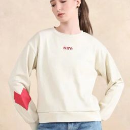 RAREISM Beige Cotton Blend Printed Long Sleeves Sweatshirt-image-12