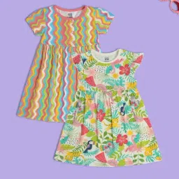 MINIKLUB Kids Multicolor Printed Dress (Pack of 2)-image-34