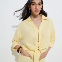 LOV by Westside Yellow Tie-Up Detailed Shirt-image-54
