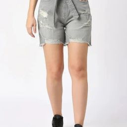 Being Human Grey Regular Fit Distressed Shorts-picture-21