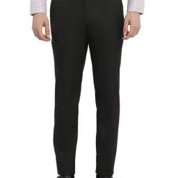 Raymond Dark Brown Solid Regular Fit Trousers-picture-45