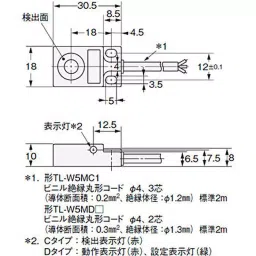 Omron Flat Type Proximity Sensor, TL-W5MC1 2M-picture-6