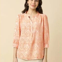 Allen Solly Peach Regular Fit Printed Top-picture-37