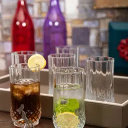 ROXX Long Champ HB Transparent Glass Drinking Glasses (260 ml) - Set of 12-image-71