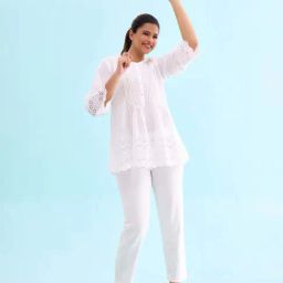 Go Colors! Off-White Plain Pants-image-91