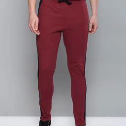 Dillinger Maroon Cotton Regular Fit Colour Block Trackpants-image-27