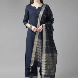 Indo Era Navy Embellished Dupatta-picture-40