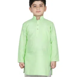 SG Yuvraj Kids Sea Green Regular Fit Kurta-image-45
