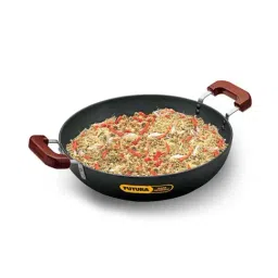 Hawkins Black Hard Anodised 35.9 cm Non-Toxic Kadai (7.5 L) - Set of 1-13