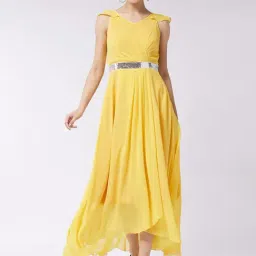 Miss Chase Yellow Embellished Maxi Dress-image-35
