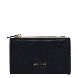 Aldo Black Textured Bi-Fold Wallet for Women-image-5